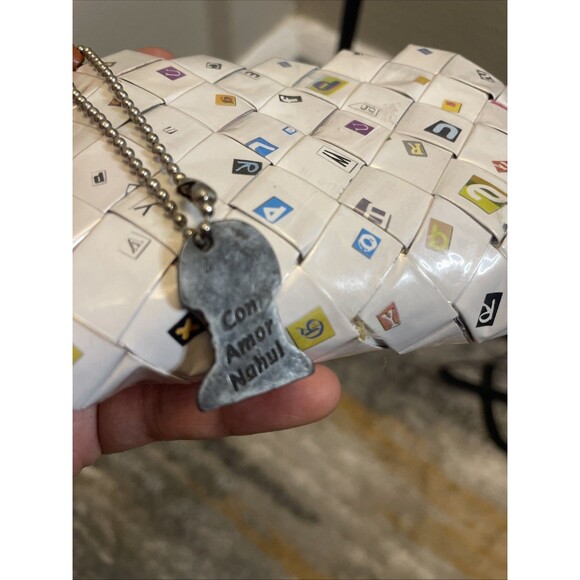 Nahui Ollin Woven Recycled Alphabet Clutch Wristlet - Picture 6 of 7